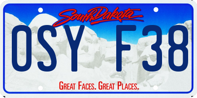 SD license plate 0SYF38