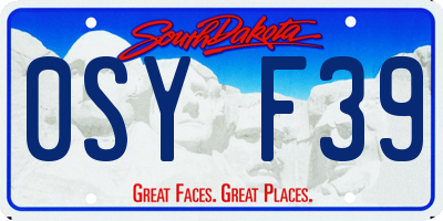 SD license plate 0SYF39