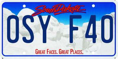 SD license plate 0SYF40