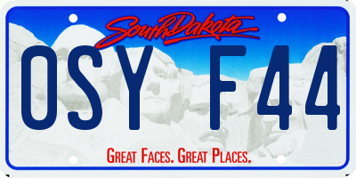 SD license plate 0SYF44