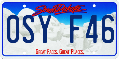 SD license plate 0SYF46