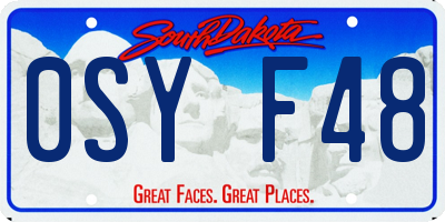 SD license plate 0SYF48