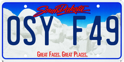 SD license plate 0SYF49