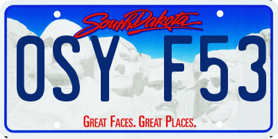 SD license plate 0SYF53