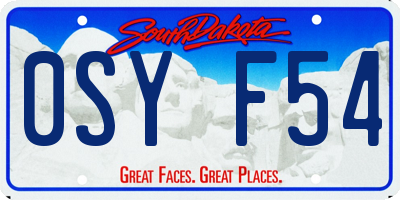 SD license plate 0SYF54