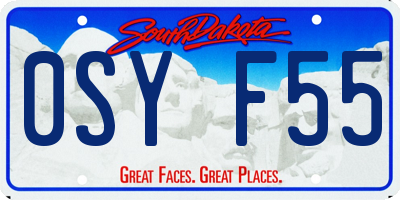 SD license plate 0SYF55