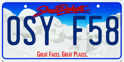 SD license plate 0SYF58
