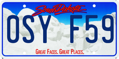 SD license plate 0SYF59