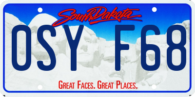 SD license plate 0SYF68