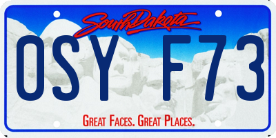 SD license plate 0SYF73
