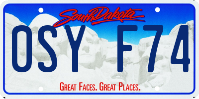SD license plate 0SYF74
