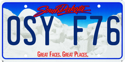 SD license plate 0SYF76