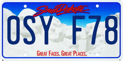 SD license plate 0SYF78