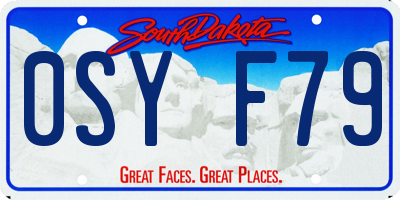 SD license plate 0SYF79