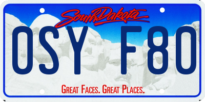 SD license plate 0SYF80