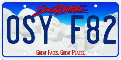 SD license plate 0SYF82