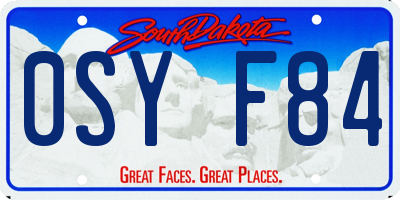SD license plate 0SYF84