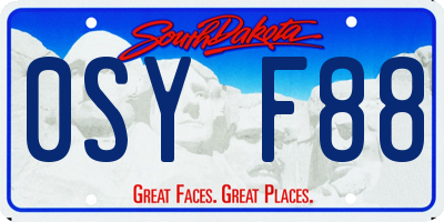 SD license plate 0SYF88