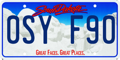 SD license plate 0SYF90