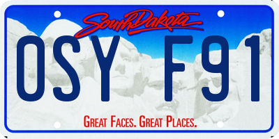SD license plate 0SYF91