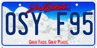 SD license plate 0SYF95
