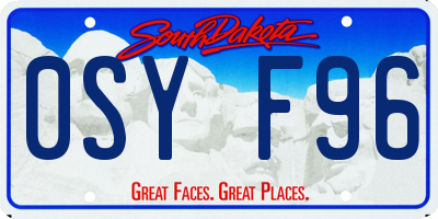 SD license plate 0SYF96