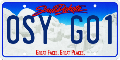 SD license plate 0SYG01