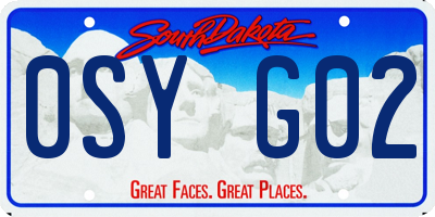 SD license plate 0SYG02