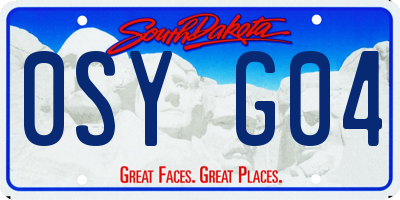 SD license plate 0SYG04