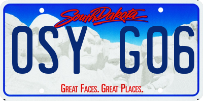 SD license plate 0SYG06