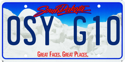 SD license plate 0SYG10