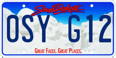 SD license plate 0SYG12