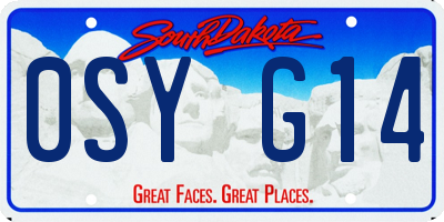 SD license plate 0SYG14