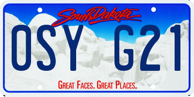 SD license plate 0SYG21