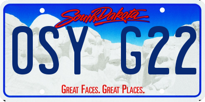 SD license plate 0SYG22