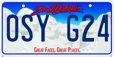 SD license plate 0SYG24