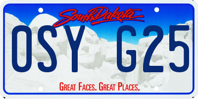 SD license plate 0SYG25
