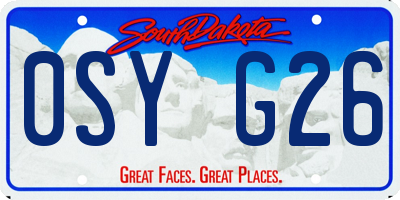 SD license plate 0SYG26