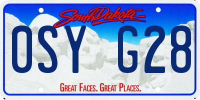 SD license plate 0SYG28