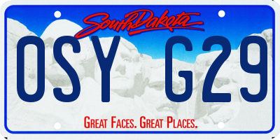 SD license plate 0SYG29
