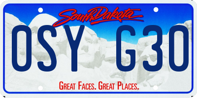 SD license plate 0SYG30
