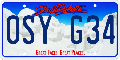 SD license plate 0SYG34
