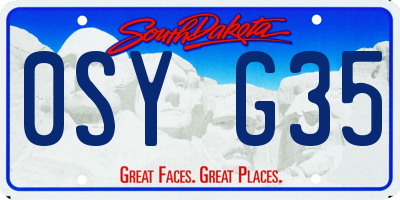 SD license plate 0SYG35