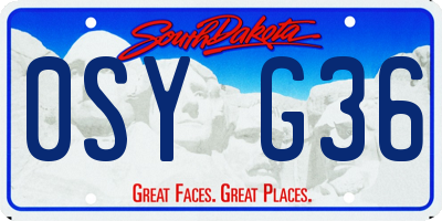 SD license plate 0SYG36