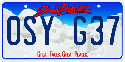 SD license plate 0SYG37