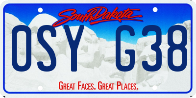 SD license plate 0SYG38