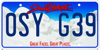 SD license plate 0SYG39