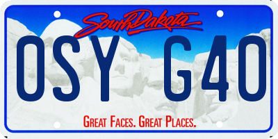 SD license plate 0SYG40