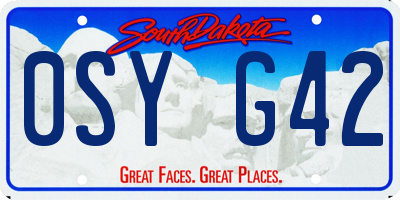 SD license plate 0SYG42