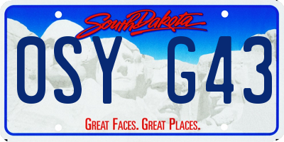 SD license plate 0SYG43